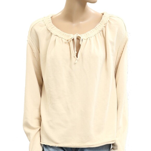 Free People Picnic Sweatshirt Blouse Top Oversized Pullover Cotton XS NEW 282445 - Picture 5 of 8